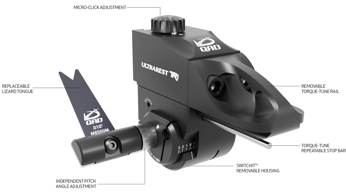 Quality Archery Designs Ultrarest TRI Target Arrow Rest